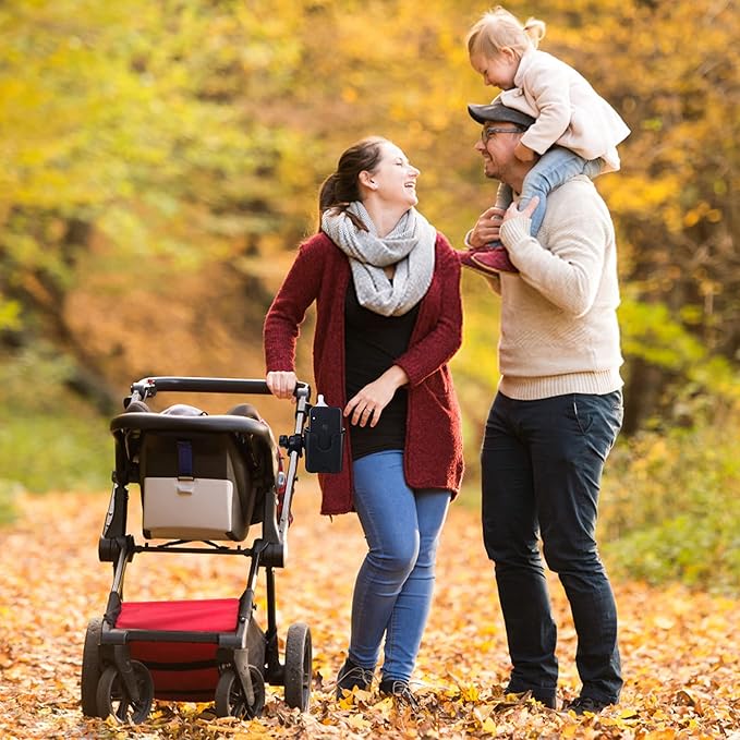 Suranew Universal Stroller Cup Holder, Adjustable Drink Holder with Phone Holder for Baby Stroller, Wheelchair, Walker, Bike, Scooter, Gifts for Family Member.