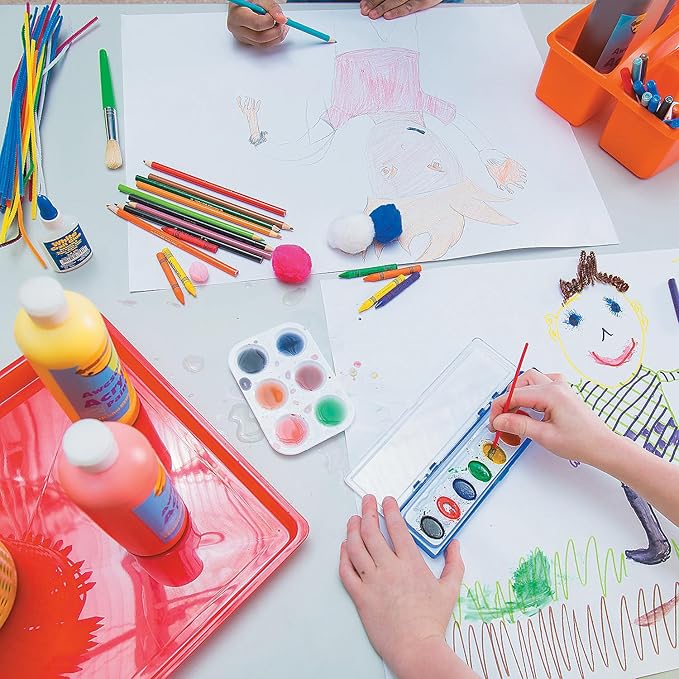 Watercolor Refill Sets Classpack - Bulk set of 50, 8 oval colors each - Classroom Paint and Craft Supplies for Kids