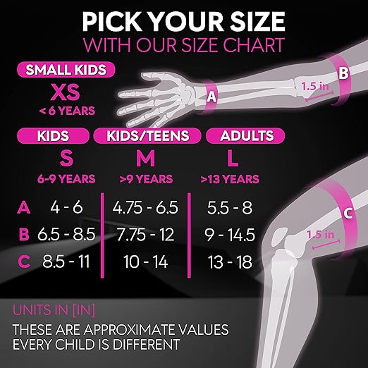 SKATEWIZ Knee Pads for Kids - Knee and Elbow Pads Set - PROTECT-1 - Size M Pink White - Wrist Guards for Skating, Skateboard, BMX and Scooter 8-12