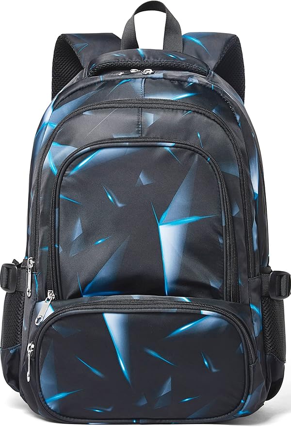 BLUEFAIRY Kids Backpack for Boys Elementary Primary Middle School Bags for Childs Book Bags Bookbags Lightweight Padded Straps Back to School Mochilas para Niños 17" Black/Blue