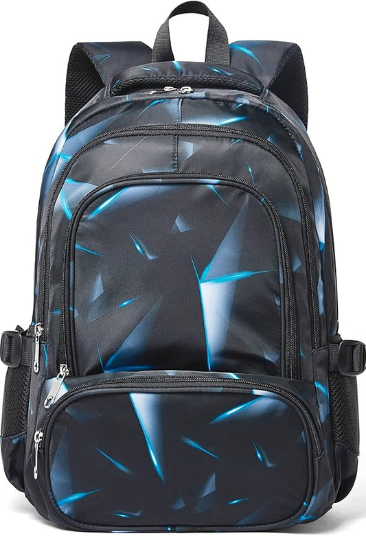 BLUEFAIRY Kids Backpack for Boys Elementary Primary Middle School Bags for Childs Book Bags Bookbags Lightweight Padded Straps Back to School Mochilas para Niños 17" Black/Blue