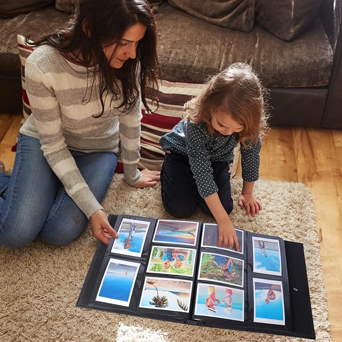 RECUTMS 600 Photos Photo Album 4x6, Large Capacity for Family Wedding Anniversary Baby Vacation Holds 600 Horizontal and Vertical Photos (Sky Blue)