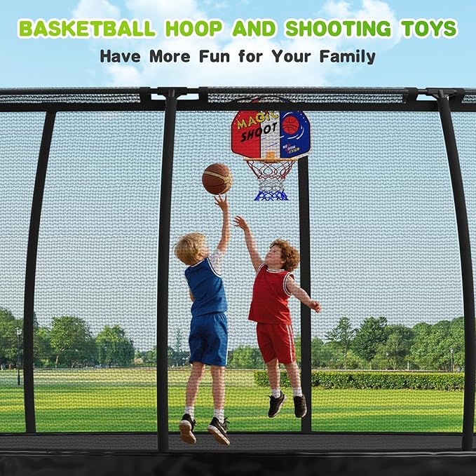 LotFun Kids Trampoline, 36 Inch Round, Indoor Outdoor with Basketball Hoop, 55 lb Weight Capacity