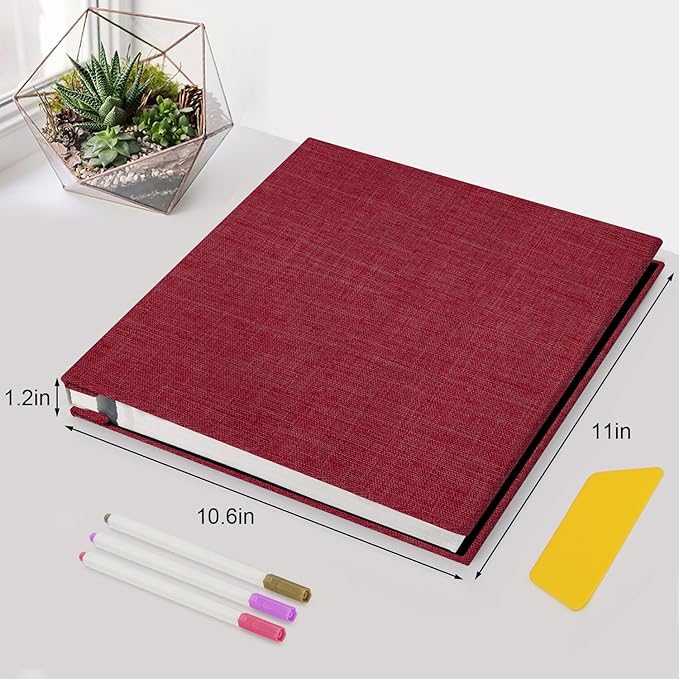 Zesthouse Photo Album Self Adhesive Pages, 60 Pages Magnetic Scrapbook Albums with Sticky Page,Photos Album Holds 8x10 & 5X7 & 4x6 & 6x8 & 3x5, Large Picture Book Ideal for Family,Wedding,Baby