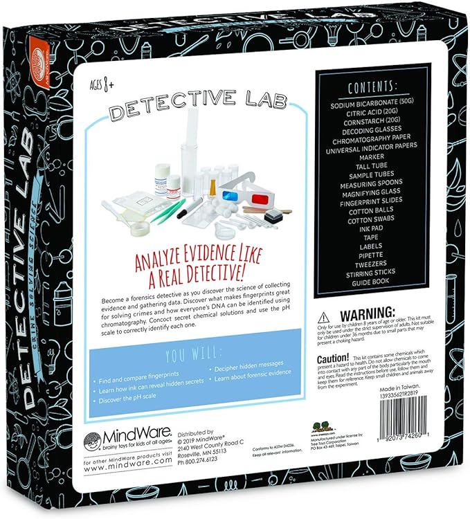 MindWare Science Academy Detective lab - Science Kits for Kids Age 8-12 - Kids Detective Kit Complete with 7 Forensics and Crime-Scene Investigations - Ages 8 and Up