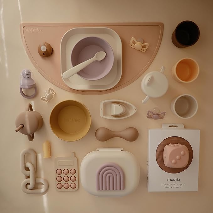 mushie Silicone Baby Fresh Fruit & Food Feeder Pacifier | 6 Months+ (Soft Lilac)