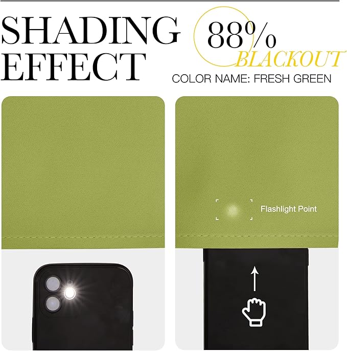 NICETOWN Bedroom Room Darkening Curtains and Drapes - Energy Smart Thermal Insulated Solid Grommet Room Darkening Draperies for Living Room (2 Panels, 66 inches x 72 inches, Fresh Green)