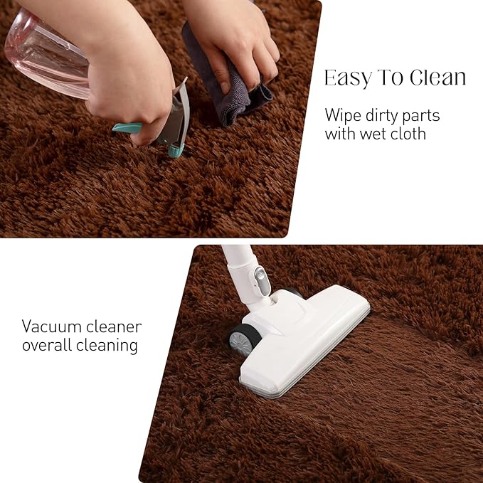 5x7 Area Rug, Luxury Rugs for Living Room, Ultra Soft Rugs for Bedroom, Non-Slip Indoor Carpet for Nursery, Kids Room, Playroom, Home Decor, Brown