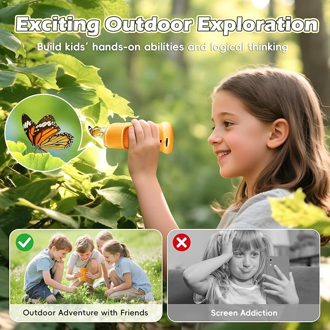 Microscope for Kids 1000X Digital, Handheld Kids Microscope HD Screen Video Record, Portable Miniscope STEM Toys, Birthday Gifts for 3 4 5 6 7 8-12 Year Old Boys Girls, 8GB TF Card Included