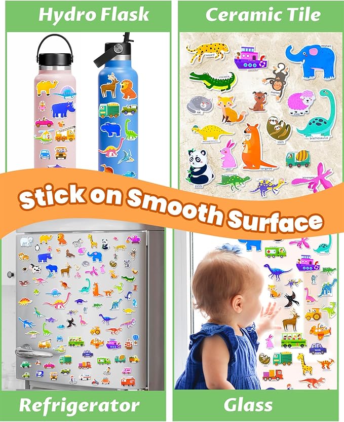 Reusable Sticker Book for Toddlers 2-4 Years, Stickers for Kids, Toddler Sticker Book Ages 1-3, Toddler Craft Activities, Toddlers Travel Toys Ages 2+ Boy Girl Birthday Gifts