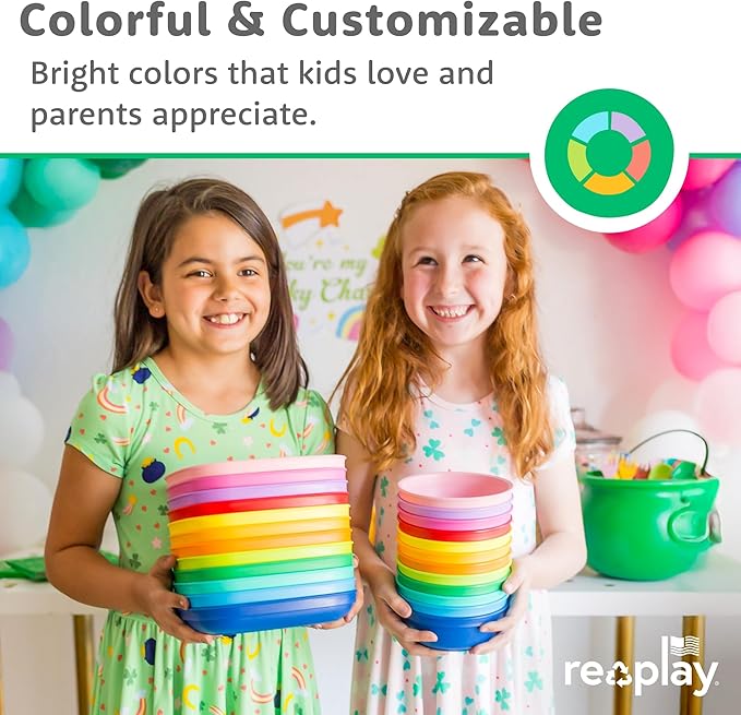 Re-Play 12 Oz. Toddler Bowls for Snack and Everyday Dining - Dishwasher and Microwave Safe - Made in USA - Set of 3-5.75" x 5.75" x 2" - Berry