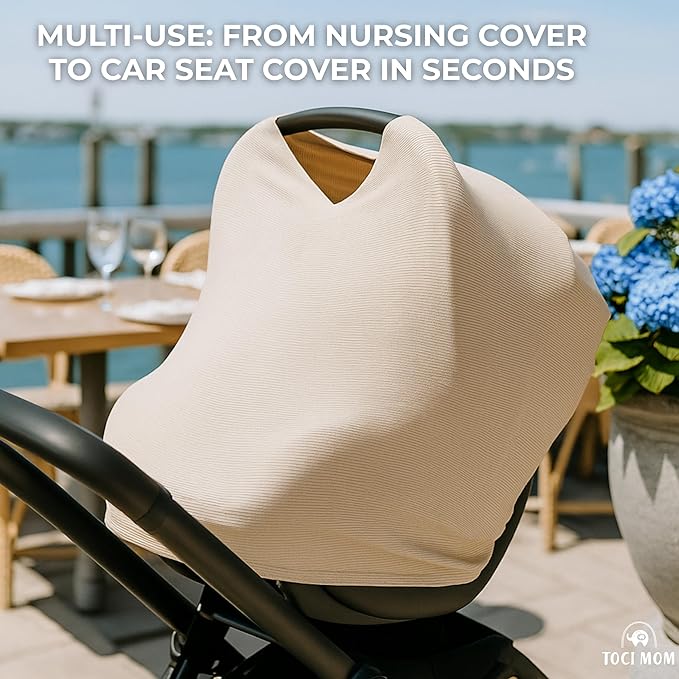 Breathable Nursing Cover Poncho – Stylish Multi-Use Breastfeeding Scarf, Car Seat Cover & Baby Blanket for Modern Moms