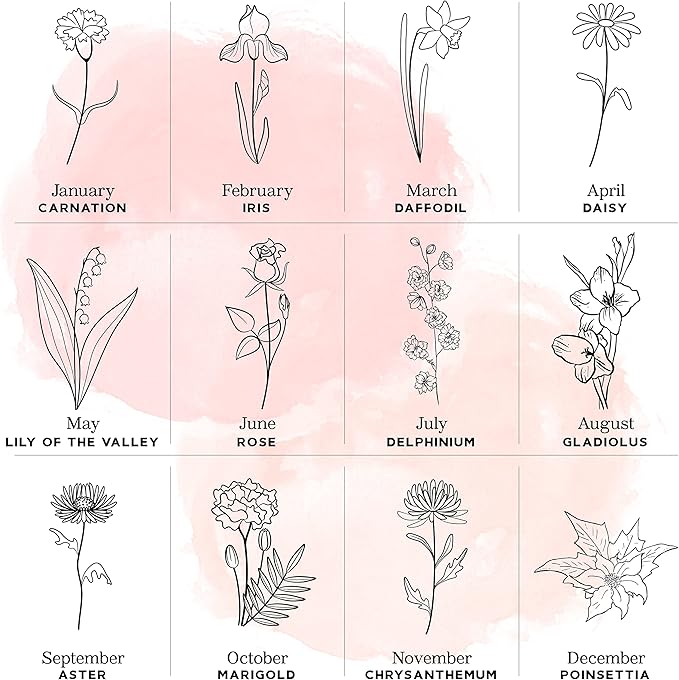 Custom Leather Jewelry Box w/Name & Birth Flower Month - Birthday Gifts for Women, Personalized Jewelry Travel Case - Customized Jewelry Organizer Box, Mom Birthday Gifts - White