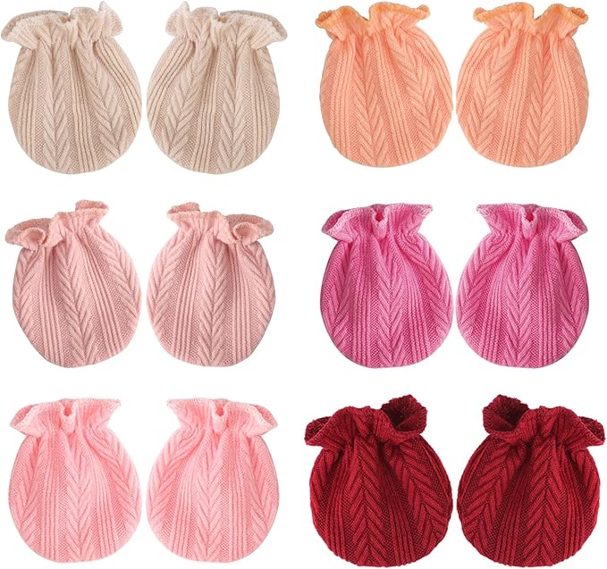 BQUBO Newborn Infant Toddler Mittens No Scratch Cotton Elastic Wrist Gloves Hypoallergenic for 0-6 Months Baby Boys Girls