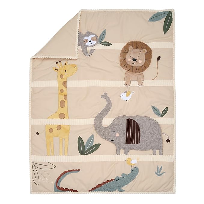 Lambs & Ivy Jungle Story 3-Piece Infant Safari Tan Baby Crib Bedding Set