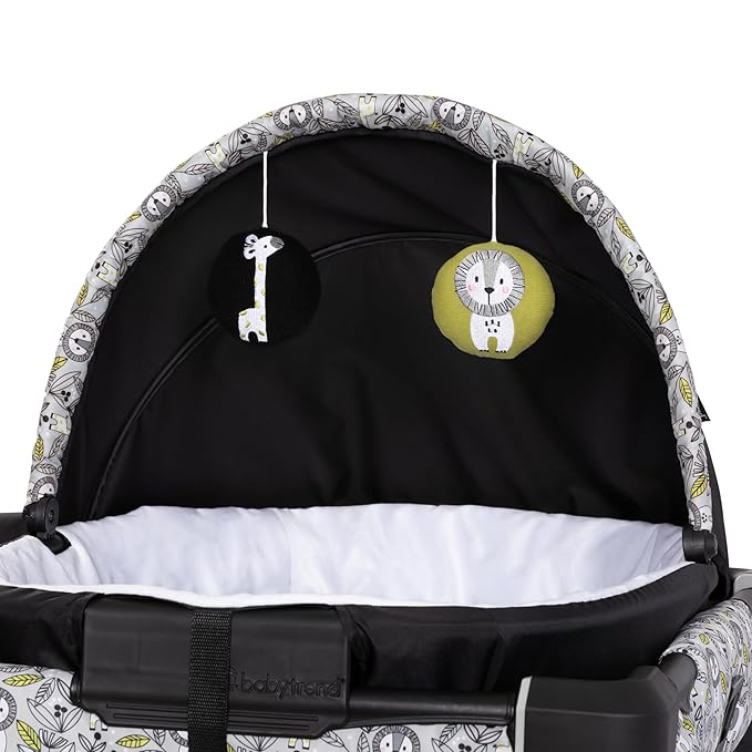 Baby Trend Nursery Den Playard with Snooze Pod and Flip Over Changer, Hidden Jungle Trio