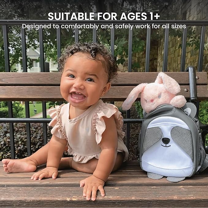 Lulyboo Toddler Backpack Leash - Baby Walking Harness & Anti-Lost Wrist Tether - Kids Backpack 5 Storage Pockets and 2 Adjustable Child Leashes for Kids 1, 2,3,4,5,6,7 Years Old - Ultra-Soft - Panda