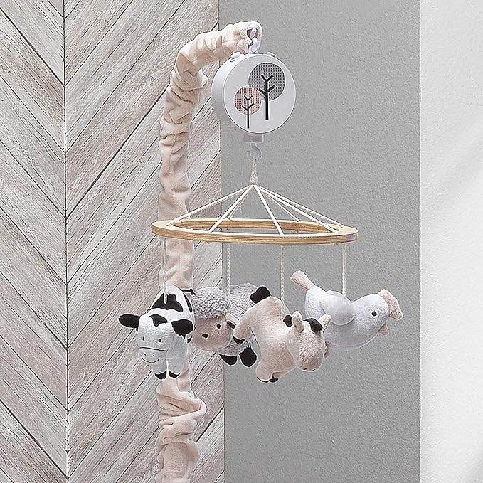 Lambs & Ivy Baby Farm Animals Musical Baby Crib Mobile Soother Toy