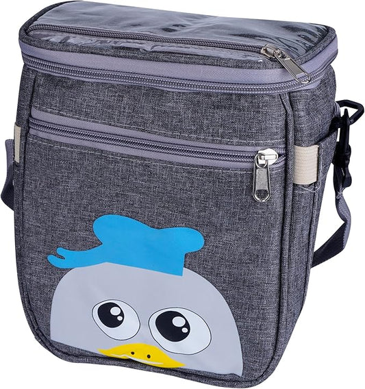 Baby Stroller Organizer Bag，Small Diaper Bag - Universal Stroller Organizer With Insulated Cup Holder,Pocket With Baby Wipes Dispenser，Adjustable Shoulder Strap(Deep Grey)