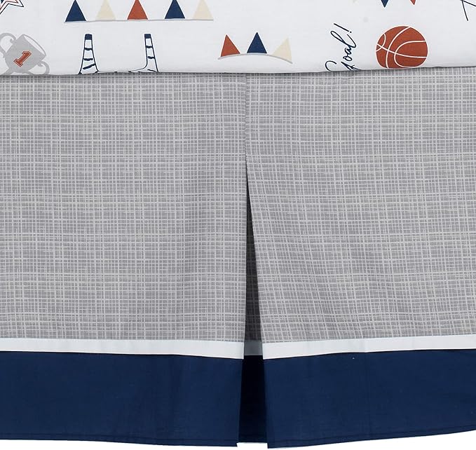 Lambs & Ivy Hall of Fame Sports Animals 5-Piece Crib Bedding Set - Gray/Blue