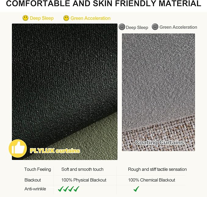 NICETOWN Room Darkening Plylux Curtains 95" Long for Farmhouse Home Decor, Thermal Insulated Window Treatment Privacy Drapes for Bedroom Guest Living Room(52" Wide, Set of 2, Dark Mallard)