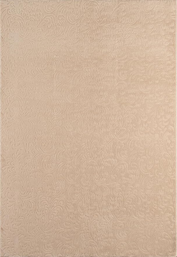 Non-Slip Washable 5x7 Area Rugs for Living Room Bedroom, Ultra Soft Bedside Rug, Indoor Floor Carpet for Kids Girls and Boys, Dorms, Nursery Rooms, Non-Skid Area Rug, Flower Beige, 5' x 7'