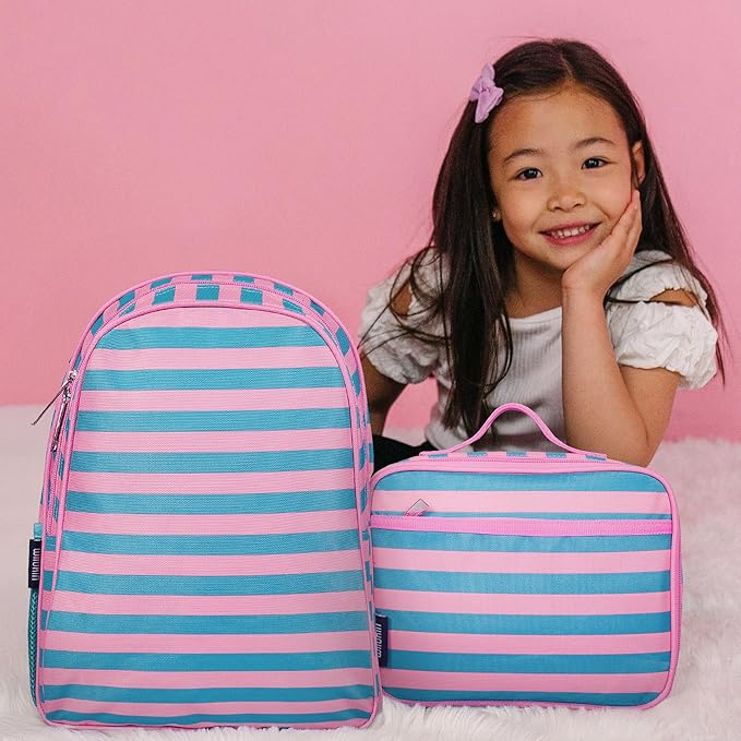 Wildkin 15-inch Kids Backpack – Durable, Padded, Adjustable for School & Travel - Pink Stripes
