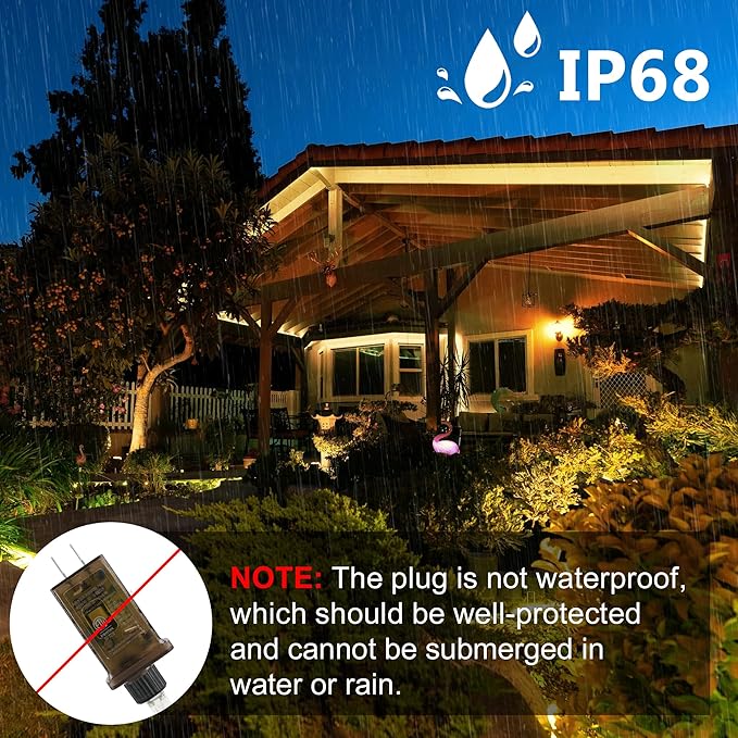 100ft 1200 LED Rope Lights Outdoor, Connectable Warm White Rope Lights Plug in, Outdoor String Lights Waterproof Decorative Lighting for Deck Patio Backyard Garden Pool Camping Room Indoor Décor