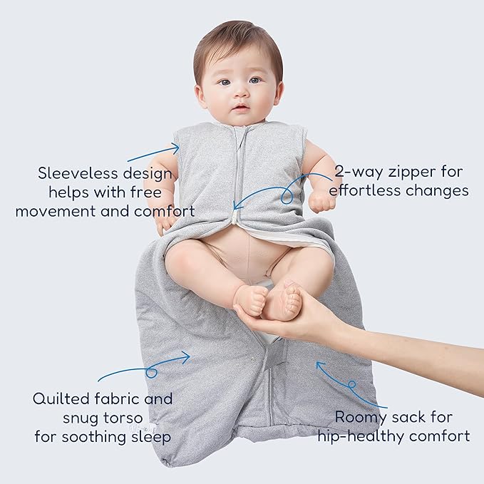 TotAha Toddler Sleep Sack 1.0 TOG for 2T-3T-4T, Soft Wearable Blanket Baby Sleep Bag with 2-Way Safe Zippers,Fluffy Extra Large Sleeping Sacks, Grey