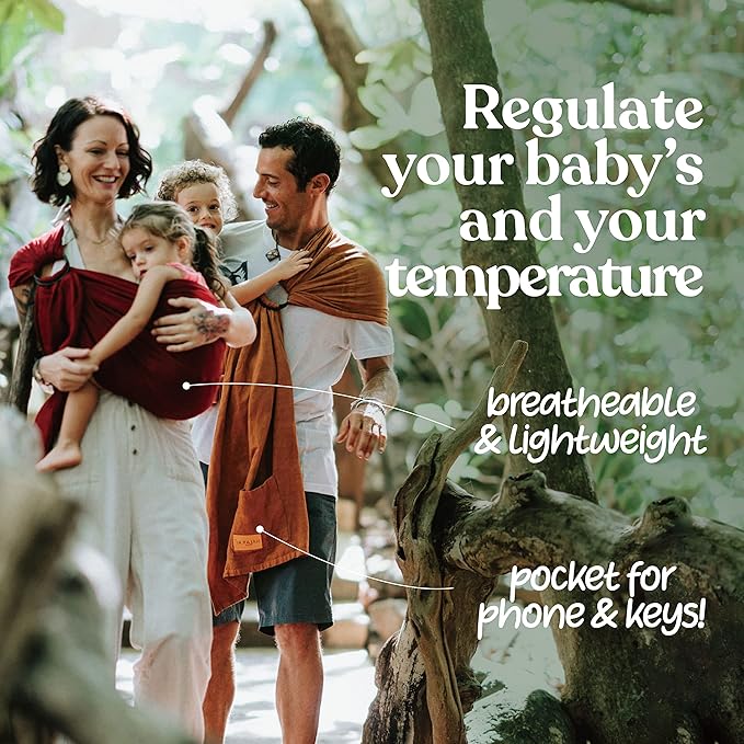 Nalakai Luxury Ring Sling Baby Carrier, Soft Linen Blend Baby Sling, Baby Wrap, Wear Your Little One Close to Your Heart, Comfort, Style