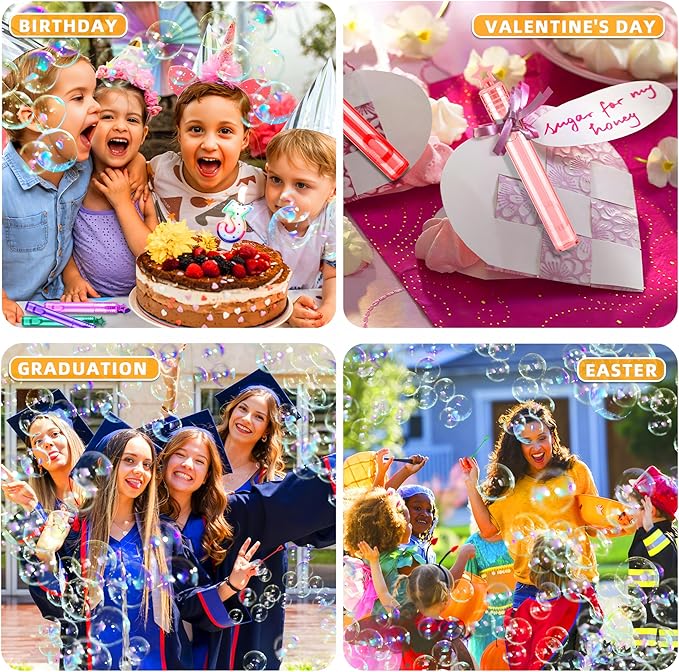 100 PCS Bubble Wands for Kids, 10 Colors Bulk Bubble Wand with Star Top, Perfect for Birthday, Carnival, Summer Outdoor Toys,Goody Bags Stuffer,Prize,Party Favors, Wedding