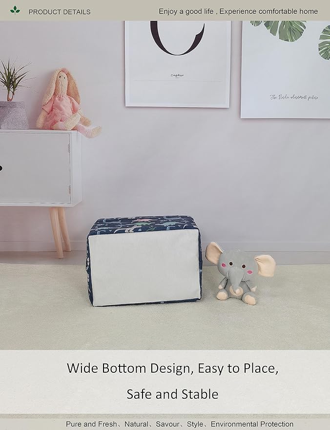 Rectangular waterproof laundry basket,foldable storage basket,laundry Hampers with handle,gift basket,suitable for children's room and toy storage (Blue Dinosaur)