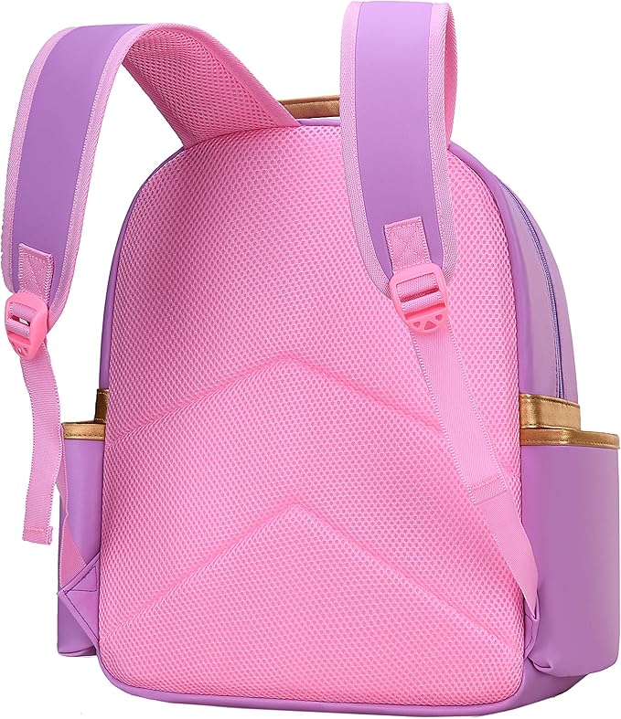 Gazigo Children Princess Waterproof PU Backpack for Girls Elementary School Girl Bookbags