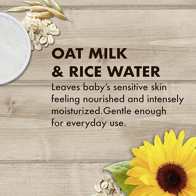 SheaMoisture Baby Wash and Shampoo 21 oz 2 Count - Oat Milk and Rice Water Care with Shea Butter for Sensitive and Dry Skin, Hypoallergenic, Sulfate and Paraben Free, Fragrance Free