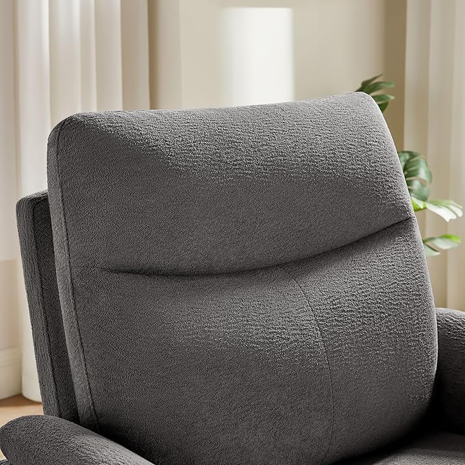 Power Recliner Chair Swivel Glider, Electric Rocking Recliner Chairs with USB and Type-C Ports, Nursery Chair Recliner for Office, Living Room, Bedroom（Dark Gray）