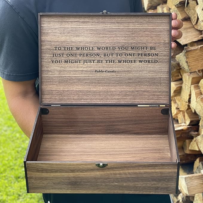 Personalized wooden name box for memories, keepsake Christmas gift, present for Him, Her, Boyfriend, Girlfriend, Baby Boy, Baby Girl, Brother, Sister, Guy, Groomsmen, Bride Friend for Birthday