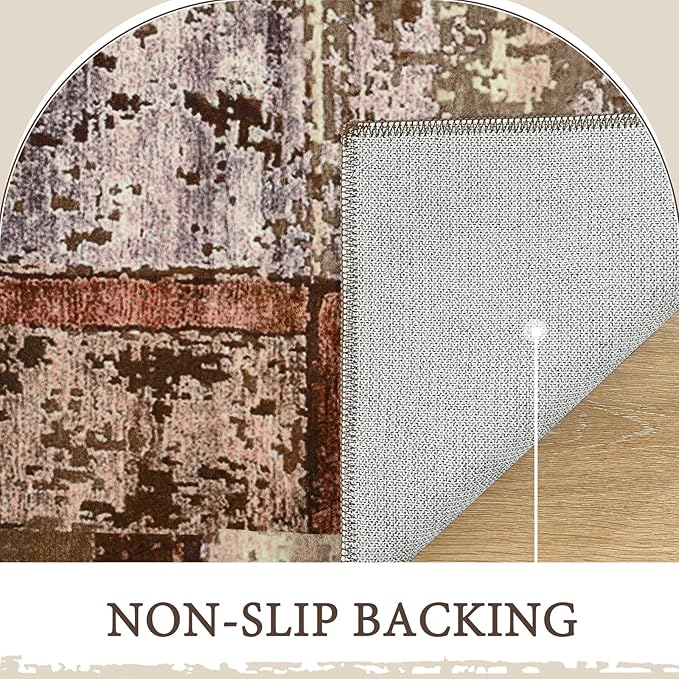 LOCHAS Washable Runner Rugs for Hallway, 2x6 Non Sip Soft Rug for Bedroom Entryway Kitchen Laundry Room, Long Abstract Carpet for Indoor Floor Bedside, Geometric Vintage Home Decor, Pet & kid Friendly