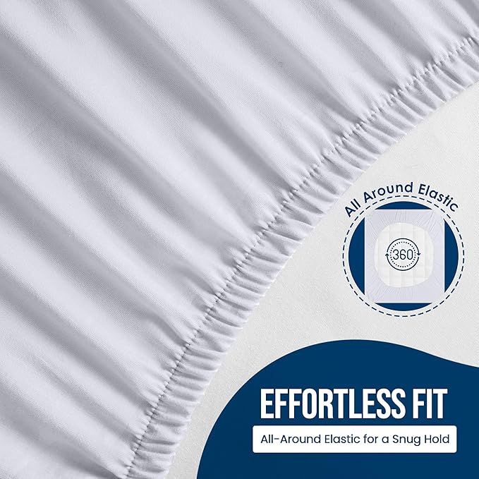 Utopia Bedding Waterproof Mattress Protector Short Queen Size 2 Pack, 200 GSM Breathable Terry Mattress Cover, Fitted Style with Stretchable Pockets (White)