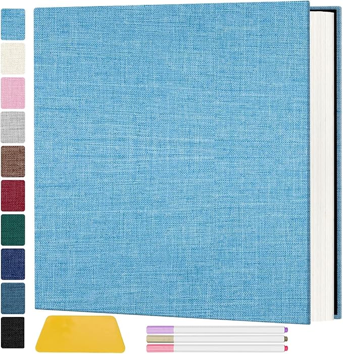 Zesthouse Photo Album Self Adhesive Pages, 60 Pages Magnetic Scrapbook Albums with Sticky Page,Photos Album Holds 8x10 & 5X7 & 4x6 & 6x8 & 3x5, Large Picture Book Ideal for Family,Wedding,Baby