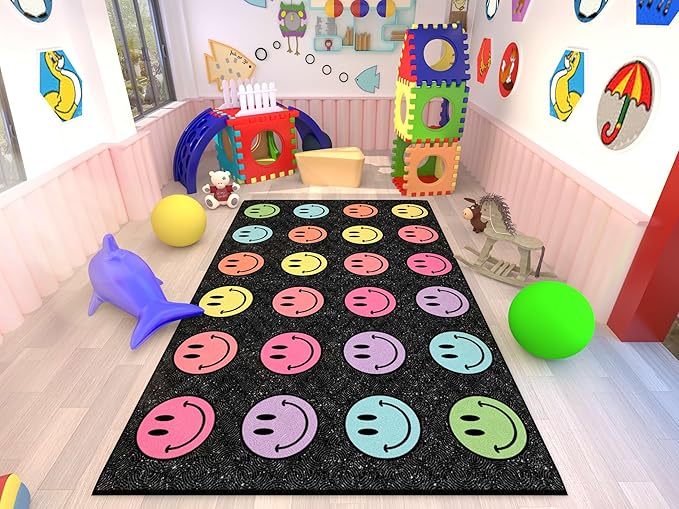 OLEEK Large Classroom Rug Elementary 8x10 - Classroom Rugs for Kids Room - Classroom Carpet Elementary - Kids playroom Rug 8 x 10 - Preschool Rugs for Classroom - Schoolgirl Style Classroom Decor