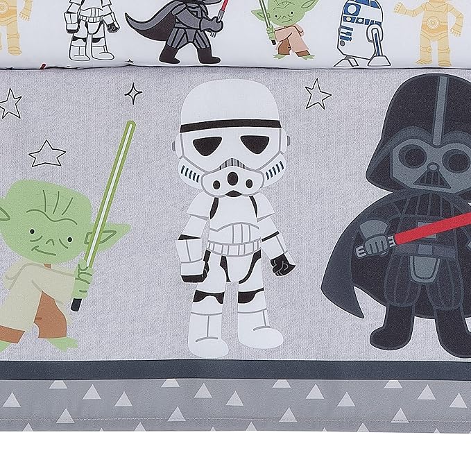 Lambs & Ivy Star Wars Classic 3-Piece Baby Crib Bedding Set - Yoda/Darth Vader