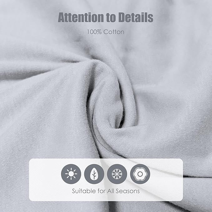 SWEET DOLPHIN Baby Sleep Sack 12-18 Months - 100% Cotton 2-Way Zipper TOG 0.5 Infant Wearable Blanket, Newborn Essentials Toddler 3 Pack Sleeping Sacks - Grey