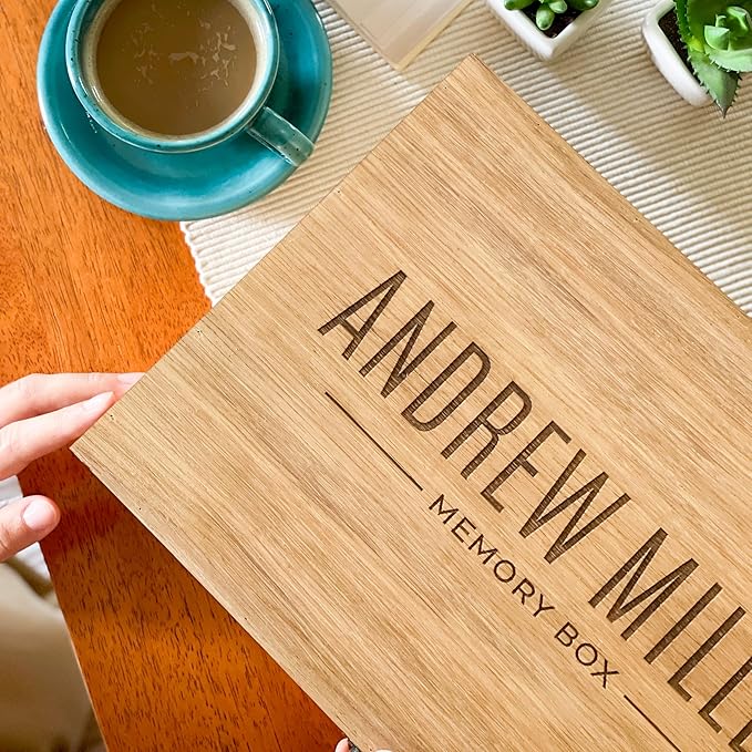 Personalized wooden name box for memories, keepsake Christmas gift, present for Him, Her, Boyfriend, Girlfriend, Baby Boy, Baby Girl, Brother, Sister, Guy, Groomsmen, Bride Friend for Birthday