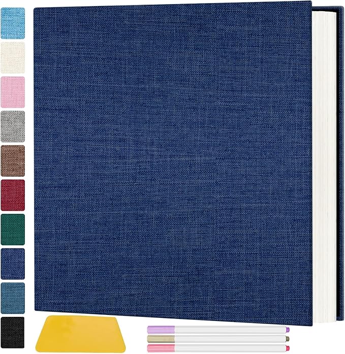 Zesthouse Large 18In Photo Album Self Adhesive 60 Pages, Scrapbook Albums with Sticky Page Holds 10x12 & 8x10 & 5X7 & 4x6 Pictures, DIY Photo Book Ideal Gift for Family Wedding Baby