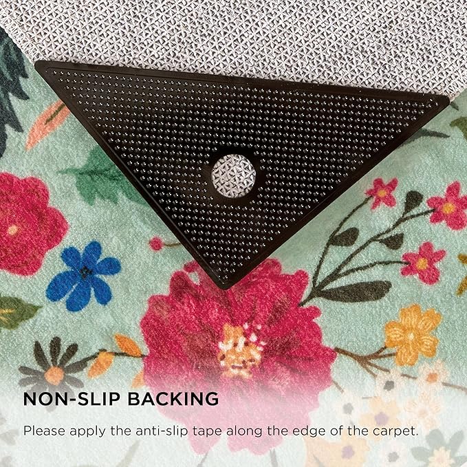 Rug Runners 2x6, Floral Green Washable Kitchen Rugs for Hallways Area Rugs, Non Slip Long Rug Low Pile Doormat Flower Carpet for Kitchen, Entryway Indoor, Bedroom, Bathroom, Laundry, Sage Green