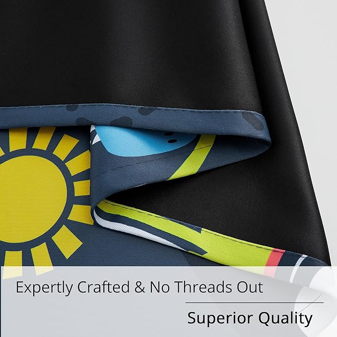 Kids Dinosaur Blackout Curtains - 2 Panels, Each W52*L96 with 100% Blackout, Thermal Insulated, and Noise Reducing, Perfect for Kids Room, Bedroom, Nursery