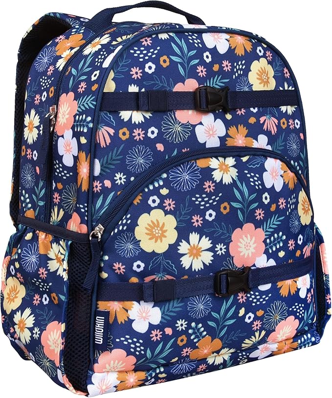 Wildkin ECO rPET 17-inch Large Backpack – Sustainable, Padded, Adjustable – Wildflower Bloom