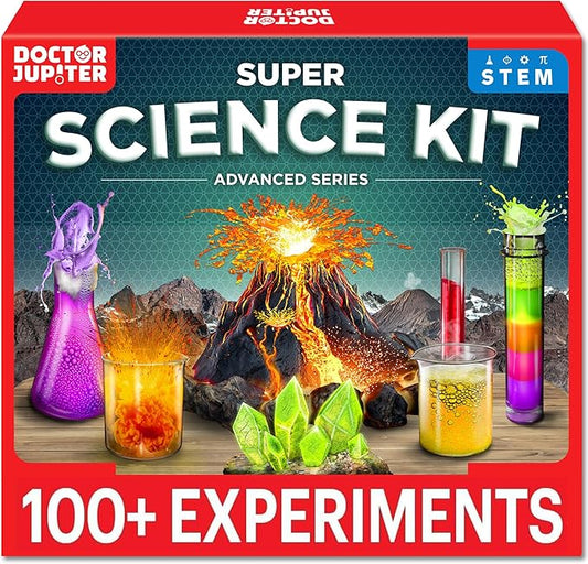 Doctor Jupiter Super Science Kit for Kids Ages 8-12 | Chemistry Set, STEM Toy with 100+ Experiments & Geyser Tube | Birthday Gift Ideas for Boys & Girls 8+ Years Old | Learning & Educational Projects