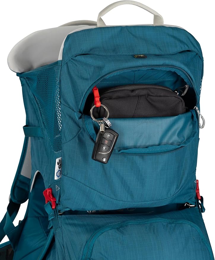 Osprey Poco SLT Lightweight Child Carrier Backpack - Slimmed-Down Hiking Carrier for Toddlers with Safety Harness, Sunshade, and Ventilated Backpanel - Lightweight Travel-Friendly Option