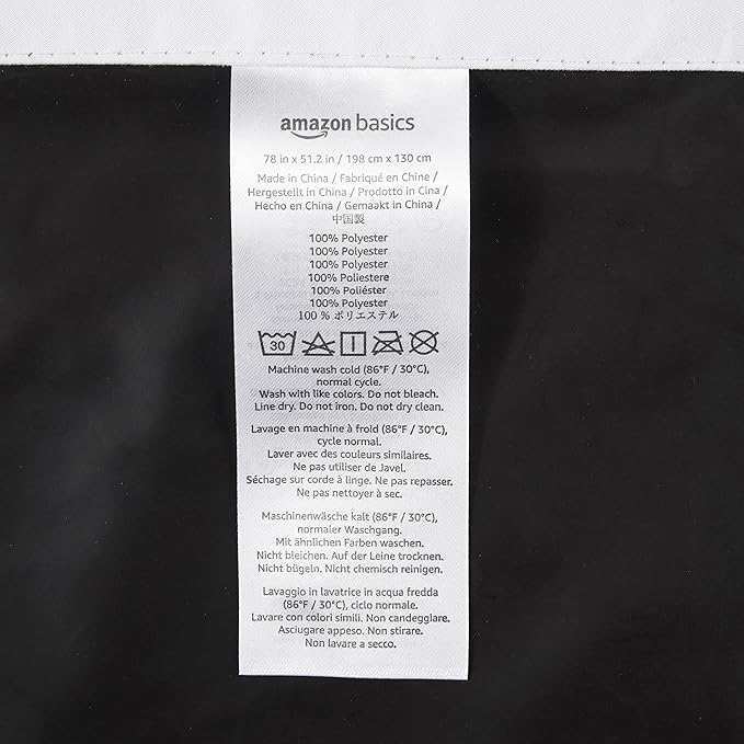 Amazon Basics Portable Blackout Curtain Shade with Suction Cups, 50"W x 78"L, 2-Pack, White